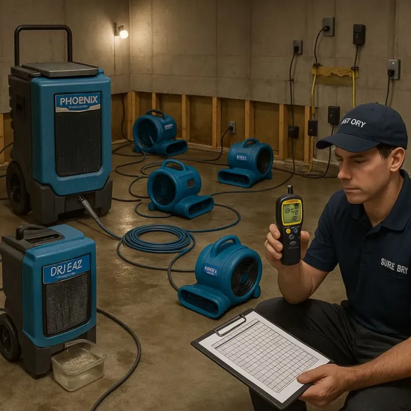 Structural Drying and Dehumidification process in Aledo, TX